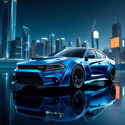 A futuristic Dodge Charger Demon 2025 showcased in a sleek, modern environment, emphasizing its advanced design and cutting-edge technology
