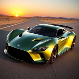 A unique sports car inspired by the design of a cobra, featuring sleek, curvy lines that mimic the sinuous shape of the snake
