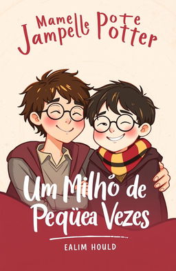 A cozy book cover illustration featuring James Potter and Regulus Black during their Marauder days, embodying a warm and whimsical vibe