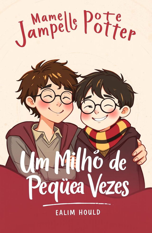 A cozy book cover illustration featuring James Potter and Regulus Black during their Marauder days, embodying a warm and whimsical vibe