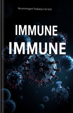 A 3D medical cover design featuring a dark, moody atmosphere, prominently displaying the title 'IMMUNE'