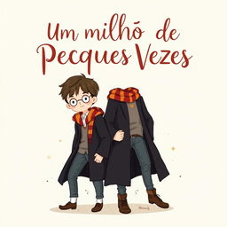 A charming book cover illustration featuring James Potter and Regulus Black, set during their school days at Hogwarts