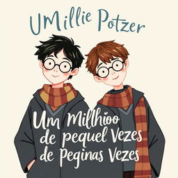 A charming book cover illustration featuring James Potter and Regulus Black, set during their school days at Hogwarts