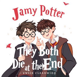 A captivating book cover illustration featuring James Potter and Regulus Black, designed to reflect their dynamic friendship during their time at Hogwarts