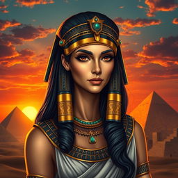 A stunning portrait of Cleopatra, the last active ruler of the Ptolemaic Kingdom of Egypt