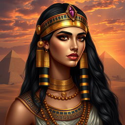 A stunning portrait of Cleopatra, the last active ruler of the Ptolemaic Kingdom of Egypt