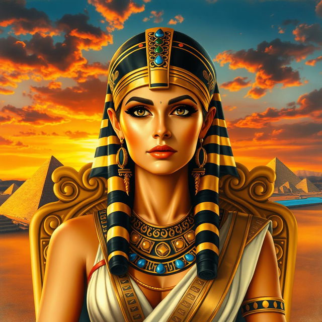 A magnificent portrait of Cleopatra, the last active ruler of the Ptolemaic Kingdom of Egypt