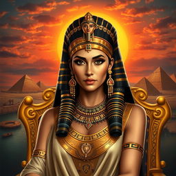 A magnificent portrait of Cleopatra, the last active ruler of the Ptolemaic Kingdom of Egypt