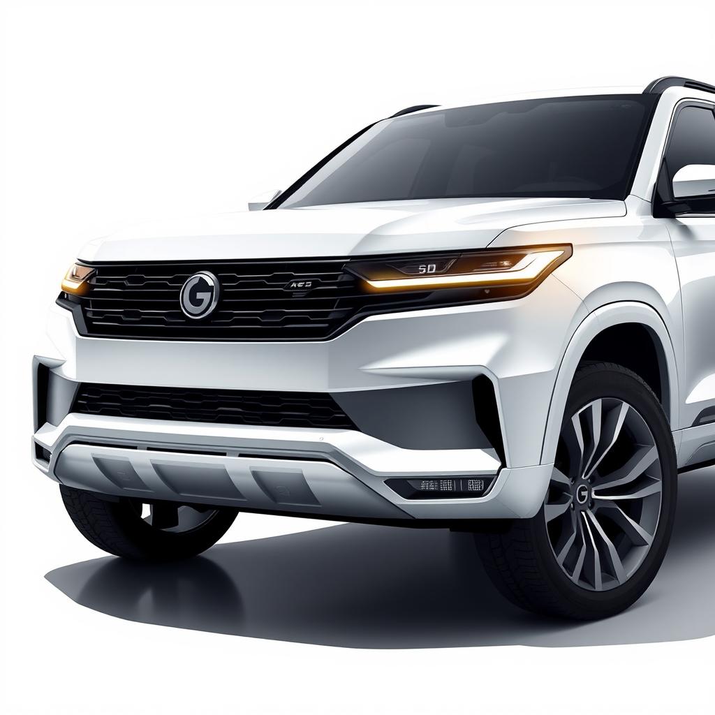 A high-quality design illustration of a modern performance SUV that embodies aesthetics, innovation, and functionality