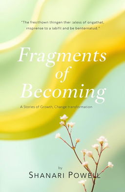 A captivating book cover design for 'Fragments of Becoming: Stories of Growth, Change and Transformation' by Shanari Powell