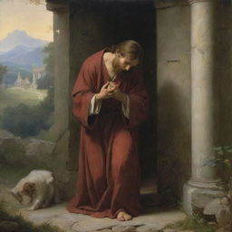 Craft an artwork reflecting the distinct style of Carl Heinrich Bloch, capturing a spiritually moving and visually compelling scene from biblical stories infused with emotion and reverence.