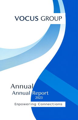A professional and visually appealing report cover design for VOCUS Group