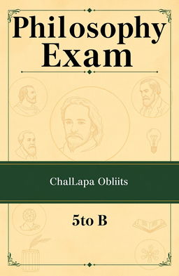 A stylish cover page for a philosophy exam, featuring an elegant design with classical elements