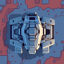 A futuristic tank without a turret, viewed from above