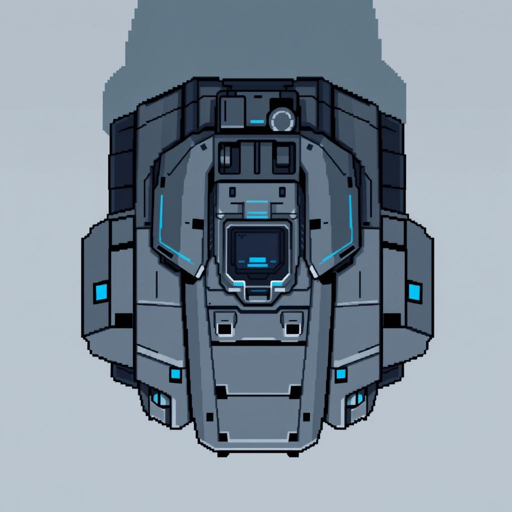 A futuristic tank without a turret, viewed from above