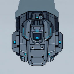 A futuristic tank without a turret, viewed from above