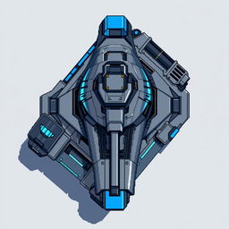 A futuristic tank without a turret, viewed from above