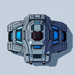 A futuristic tank without a turret, viewed from above