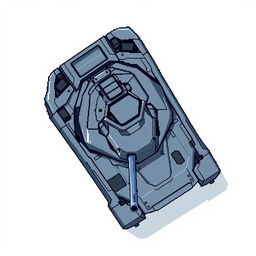 A futuristic tank without a turret, viewed from the top