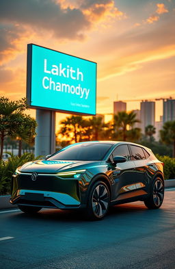 A cutting-edge hybrid car system, showcasing a sleek and modern vehicle design that integrates both electric and gasoline engines seamlessly