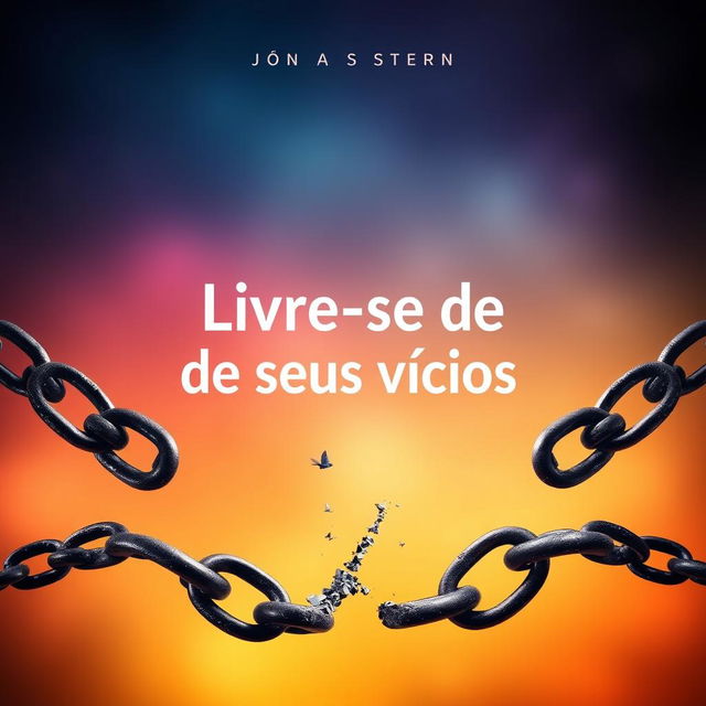 A visually striking e-book cover for 'Livre-se de seus vícios', featuring a vibrant design that symbolizes freedom and transformation