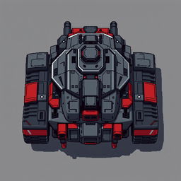 A futuristic tank without a turret, viewed from the top