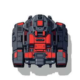 A futuristic tank without a turret, viewed from the top