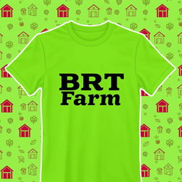 A stylish and trendy t-shirt featuring a small, bold text design that reads 'BRT Farm' in an eye-catching font