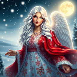 A beautiful Santa Angela depicted in an ethereal light