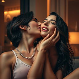 A sensual representation of a woman in an intimate and passionate moment, capturing the essence of pleasure and sensuality