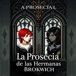 Book cover for 'La Profecía de las Hermanas Brookwich', featuring two twin sisters in a sophisticated and mature royal setting