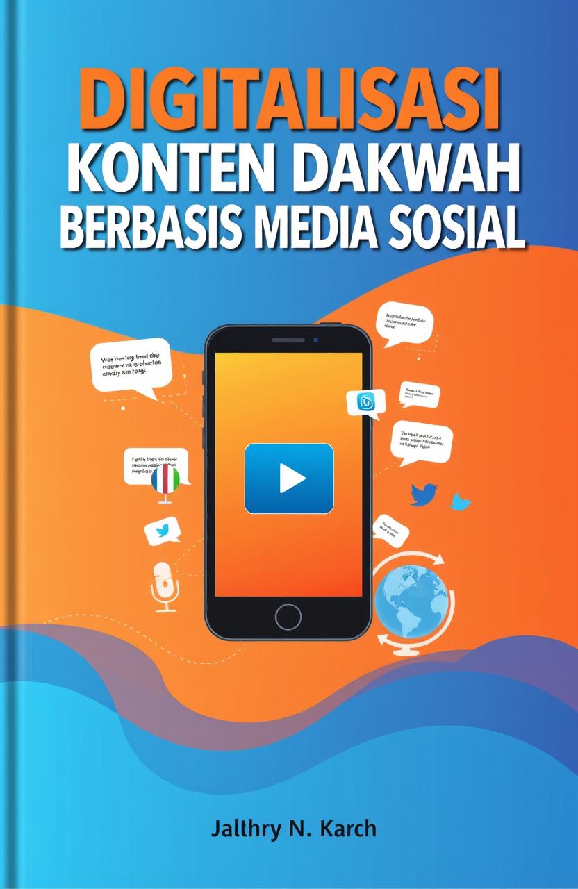 Cover design for a book titled 'Digitalisasi Konten Dakwah Berbasis Media Sosial'