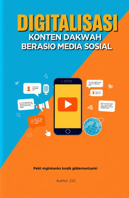 Cover design for a book titled 'Digitalisasi Konten Dakwah Berbasis Media Sosial'