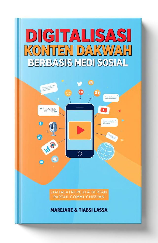 Cover design for a book titled 'Digitalisasi Konten Dakwah Berbasis Media Sosial'