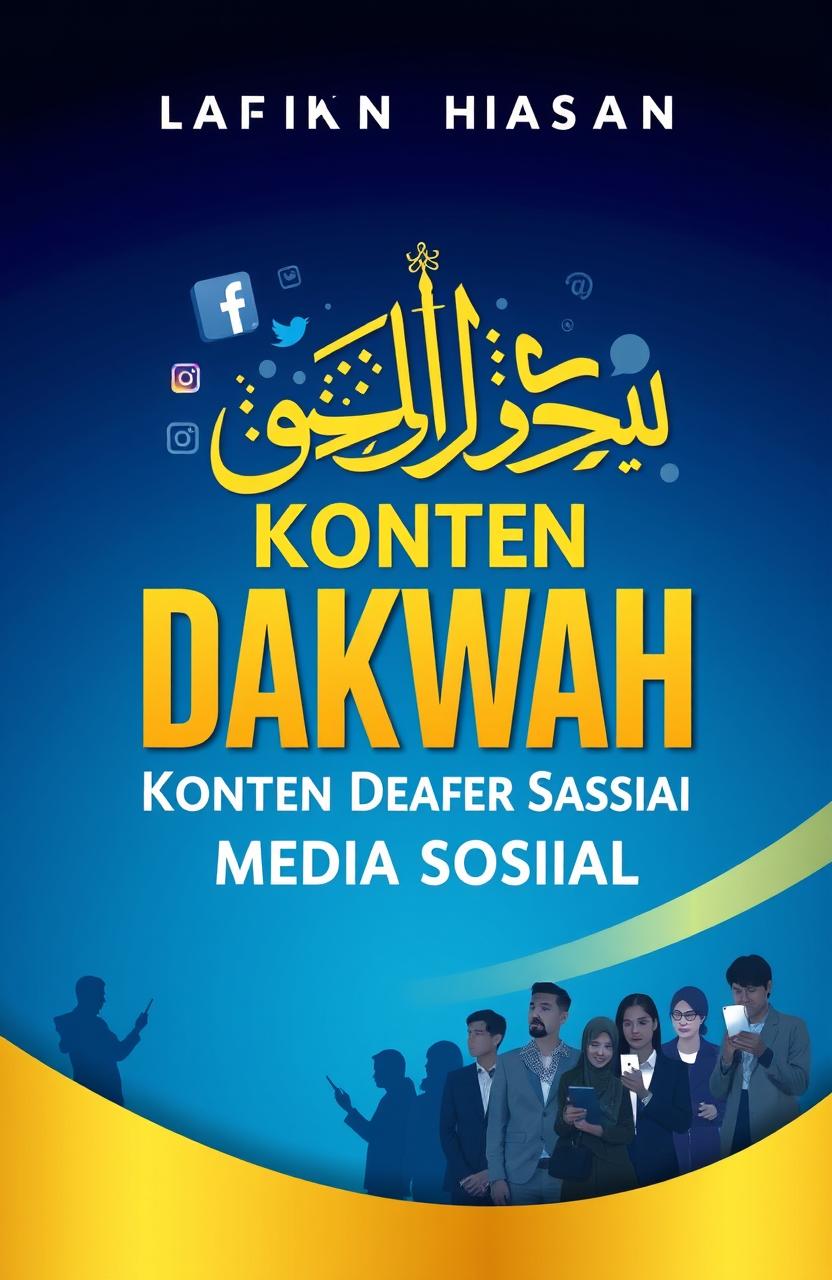 A visually striking book cover for 'Digitalisasi Konten Dakwah Berbasis Media Sosial'