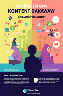 A visually engaging infographic showcasing the concept of digitalisasi konten dakwah berbasis media sosial