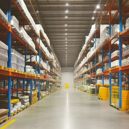 A 300 square foot warehouse with ample storage space, organized shelves, and spacious interior