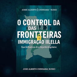 A book cover design for "O Controlo das Fronteiras e Imigração Ilegal, Sua influência na Segurança do Estado Angolano" by José Alberto Chinhama "Russo"