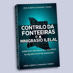 A book cover design for "O Controlo das Fronteiras e Imigração Ilegal, Sua influência na Segurança do Estado Angolano" by José Alberto Chinhama "Russo"