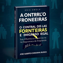 A book cover design for "O Controlo das Fronteiras e Imigração Ilegal, Sua influência na Segurança do Estado Angolano" by José Alberto Chinhama "Russo"