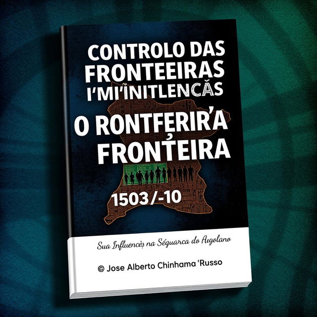 A book cover design for "O Controlo das Fronteiras e Imigração Ilegal, Sua influência na Segurança do Estado Angolano" by José Alberto Chinhama "Russo"