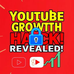 A bold and eye-catching thumbnail featuring the text "YouTube Growth HACK Revealed!" in large, contrasting font