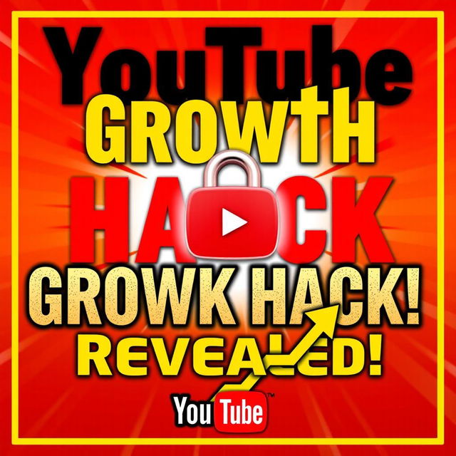 A bold and eye-catching thumbnail featuring the text "YouTube Growth HACK Revealed!" in large, contrasting font