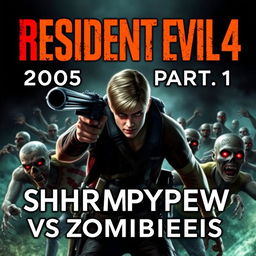 A vibrant YouTube thumbnail for a video titled "Resident Evil 4 (2005) Cap