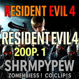 A vibrant YouTube thumbnail for a video titled "Resident Evil 4 (2005) Cap