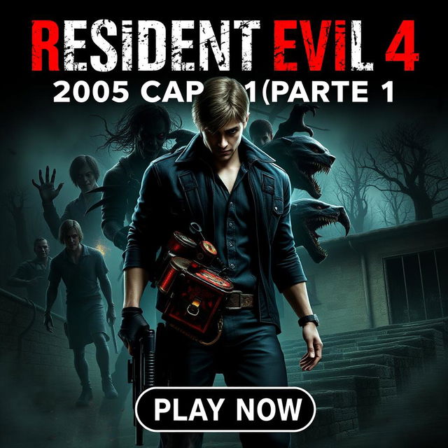 A visually striking YouTube thumbnail for 'Resident Evil 4 (2005) Cap