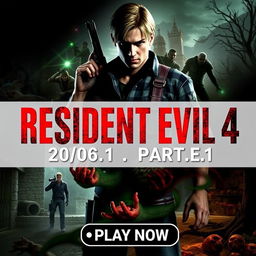 A visually striking YouTube thumbnail for 'Resident Evil 4 (2005) Cap