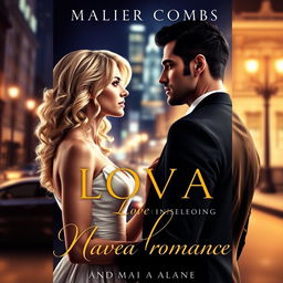 A stunning book cover for a mafia romance featuring a blonde, innocent-looking woman with soft curls and a delicate expression, wearing a light-colored, elegant dress that exudes a sense of purity and charm