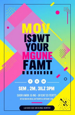 A vibrant and eye-catching banner design featuring a modern layout with colorful geometrical shapes and abstract patterns