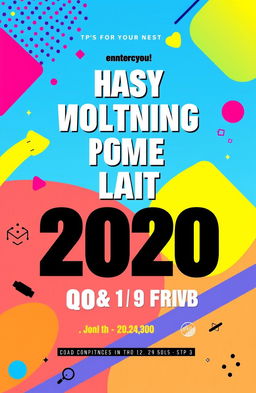 A vibrant and eye-catching banner design featuring a modern layout with colorful geometrical shapes and abstract patterns
